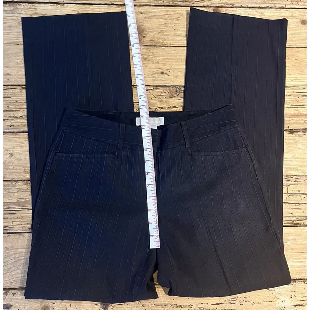 Michael Kors Womens Size 2 Black with Stripes Flared Dress Pants